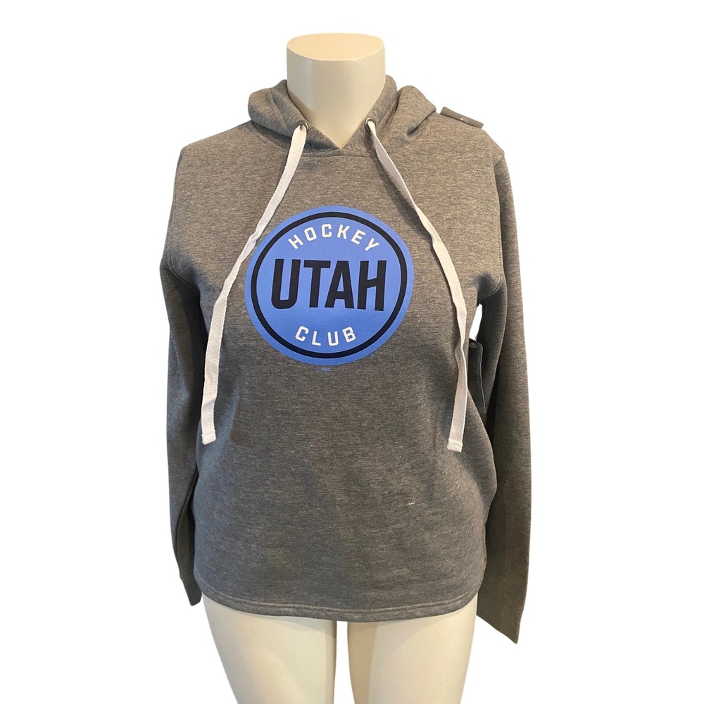 NHL Utah Hockey Club Womens Gray Pullover Hoodie Sweatshirt Medium NWT